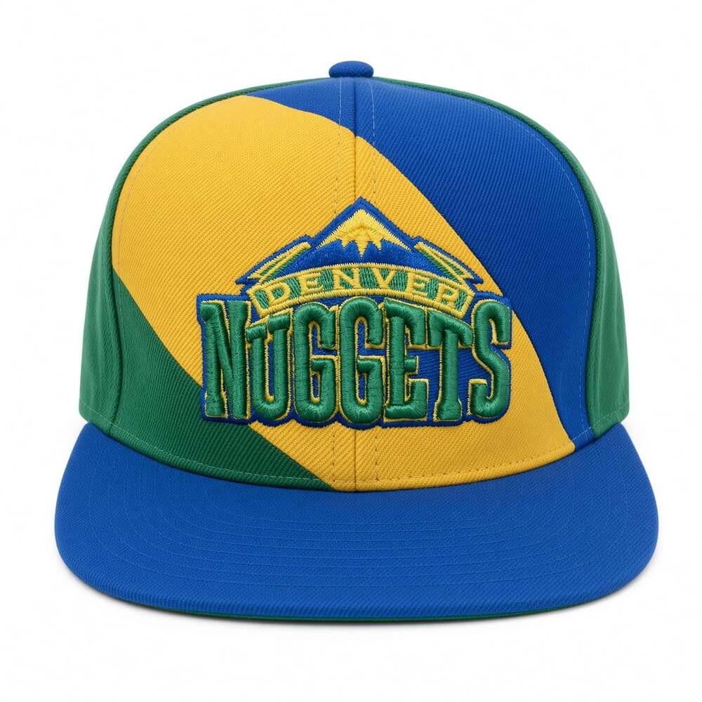 Adidas Denver Nuggets NBA Fitted Hat Cap Size 7 1/2 Green Blue Yellow